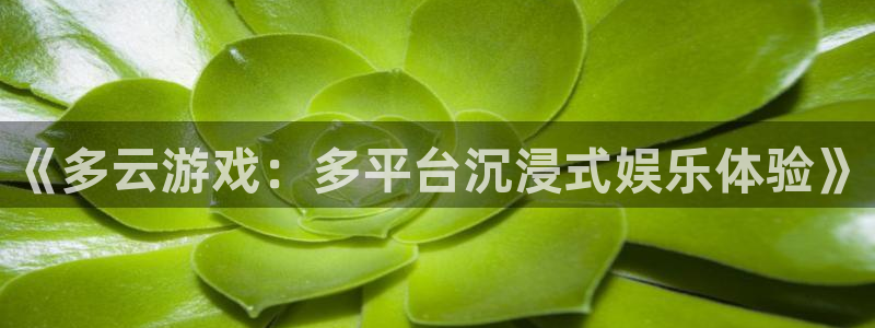 天美娱乐注册登录：《多云游戏：多平台沉浸式娱乐体验》